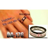 Ba-174, Bague supportons le Cancer, Hope, Faith, Courage, Strenght, Acier inoxidable (to be translated)